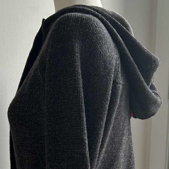 Oakley Women’s Charcoal Cotton-Wool Hooded Zip Knit Cardigan w/ Snap-Tab – US S - Picture 7 of 11